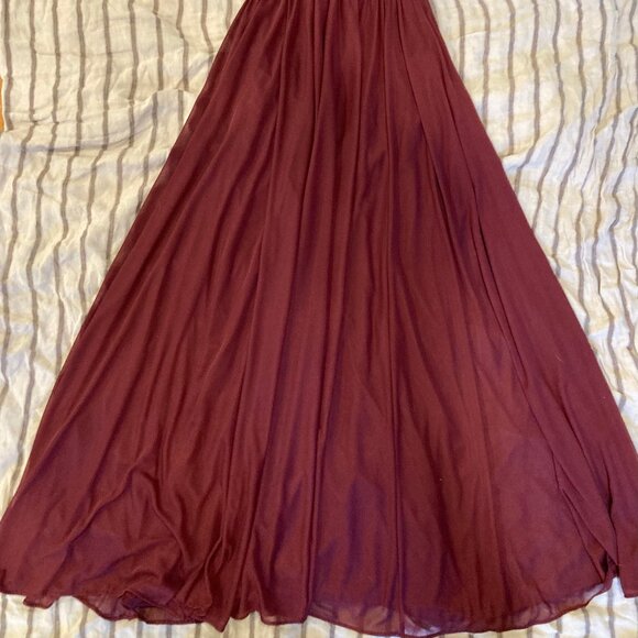 Floor Lenth Flutter Sleeve Crisscross Mesh Dress-DB Celebrate - Picture 3 of 14